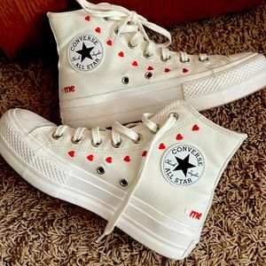 Converse chuck Taylor’s. Valentine’s addition, platform.